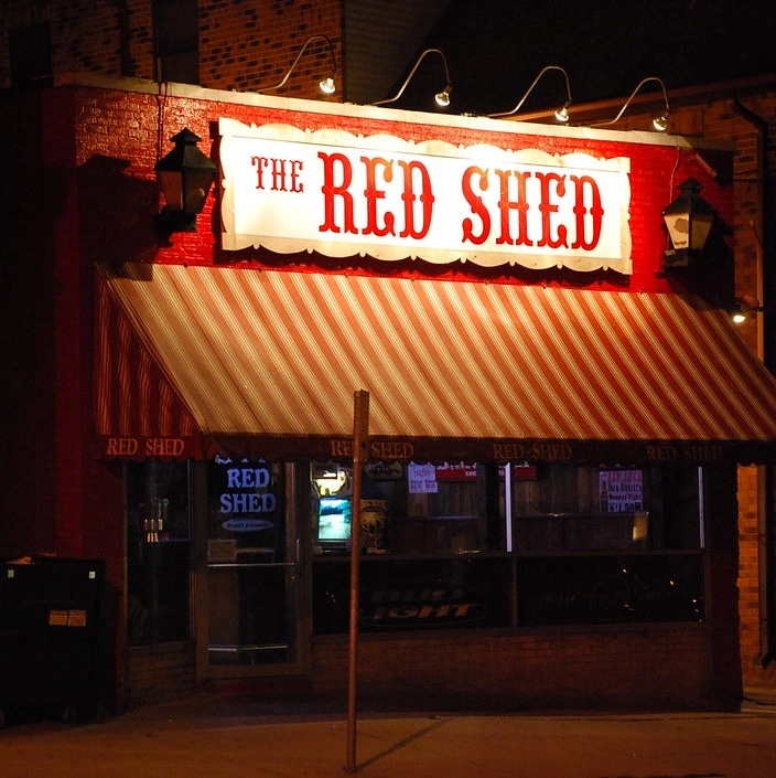 Old Red Shed at night