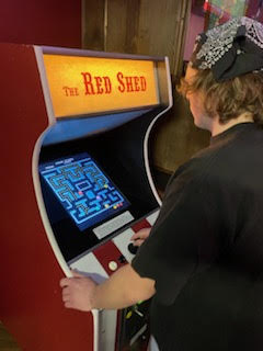 Custom Red Shed video game box made by a patron